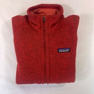 Patagonia Red Fleece Long Sleeve Mock Neck Better Sweater Zip Up Jacket Size XS